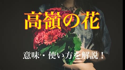 高嶺の花とはどんな人|高嶺の花（たかねのはな）とは？ 意味・読み方・使い方をわか。